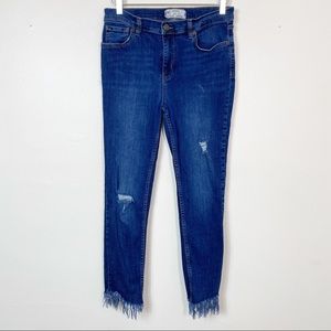 Free People Great Heights Frayed Skinny Jeans